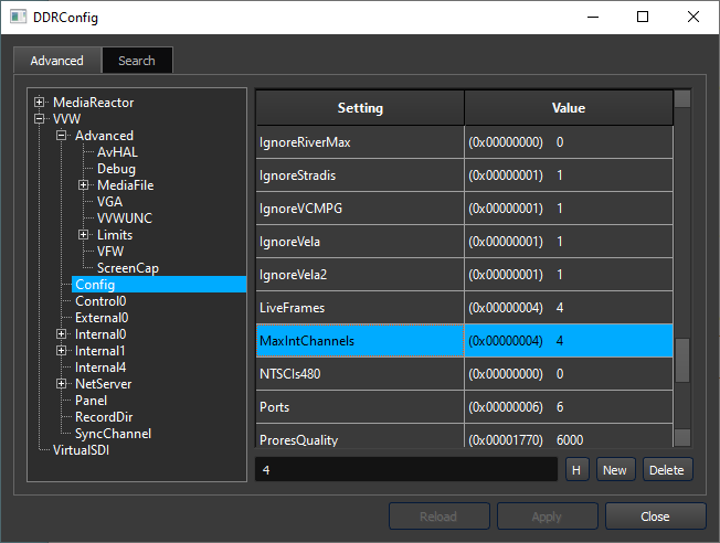 DDRConfig Adv MaxIntChannels