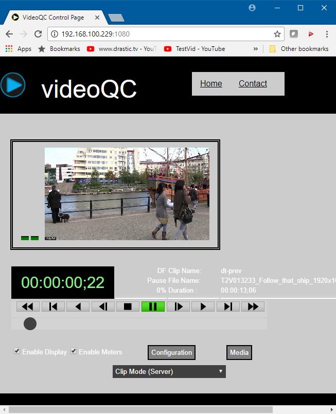 videoQC HTML remote UI